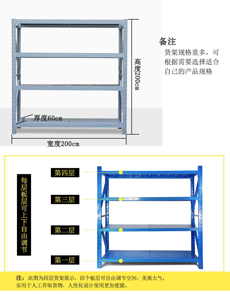 仓库货架尺寸 仓库货架