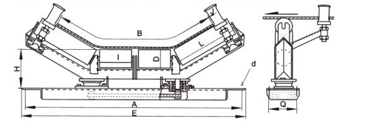 带式输送机调心托辊支架
