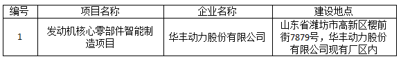 华丰动力股份有限公司发动机核心零部件智能制造项目竣工环境保护验收公示