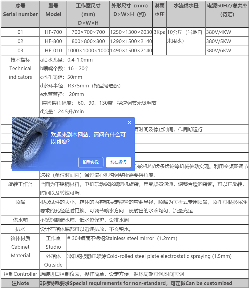 淋雨试验箱IPX1~IPX9