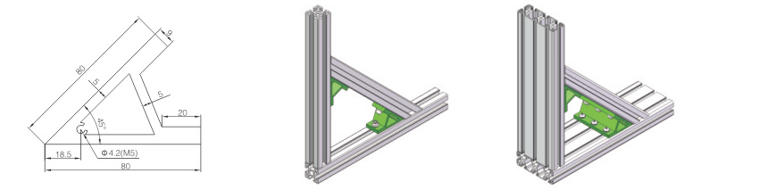 45°角鋁連接座-歐標鋁材連接件
