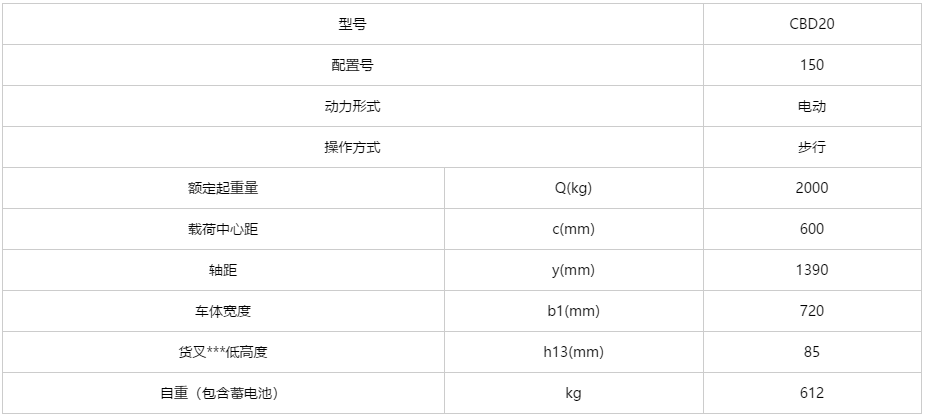 G系列 2吨步行式电动搬运车