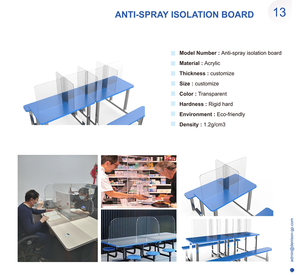 ANTI-SPRAY ISOL .ATION BOARD