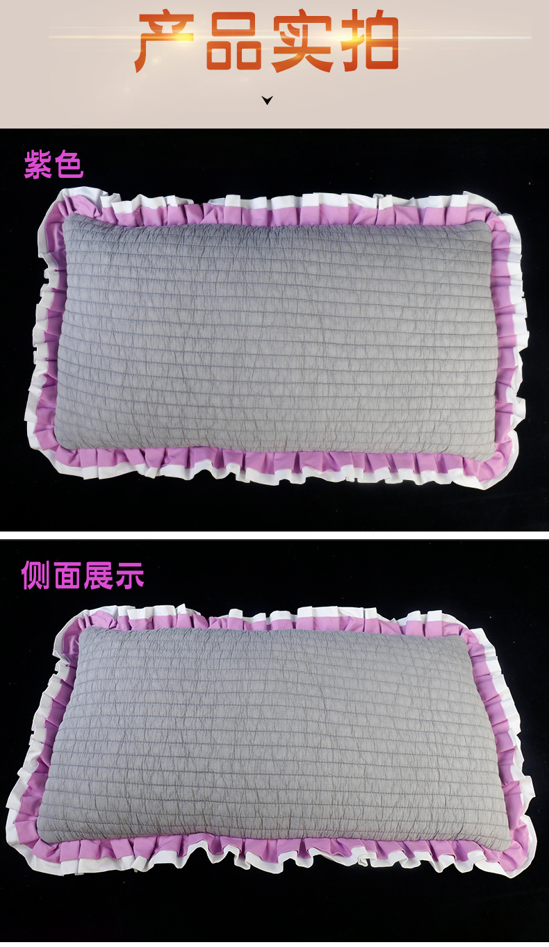 厂家批发时尚韩版砂洗艾绒枕可代发护颈枕调节枕艾绒荞麦枕芯供货