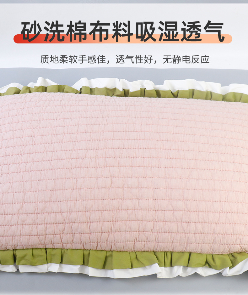 厂家批发时尚韩版砂洗艾绒枕可代发护颈枕调节枕艾绒荞麦枕芯供货