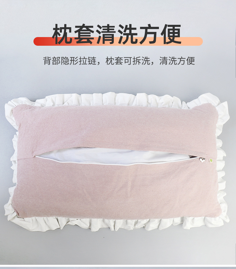 厂家批发时尚韩版砂洗艾绒枕可代发护颈枕调节枕艾绒荞麦枕芯供货