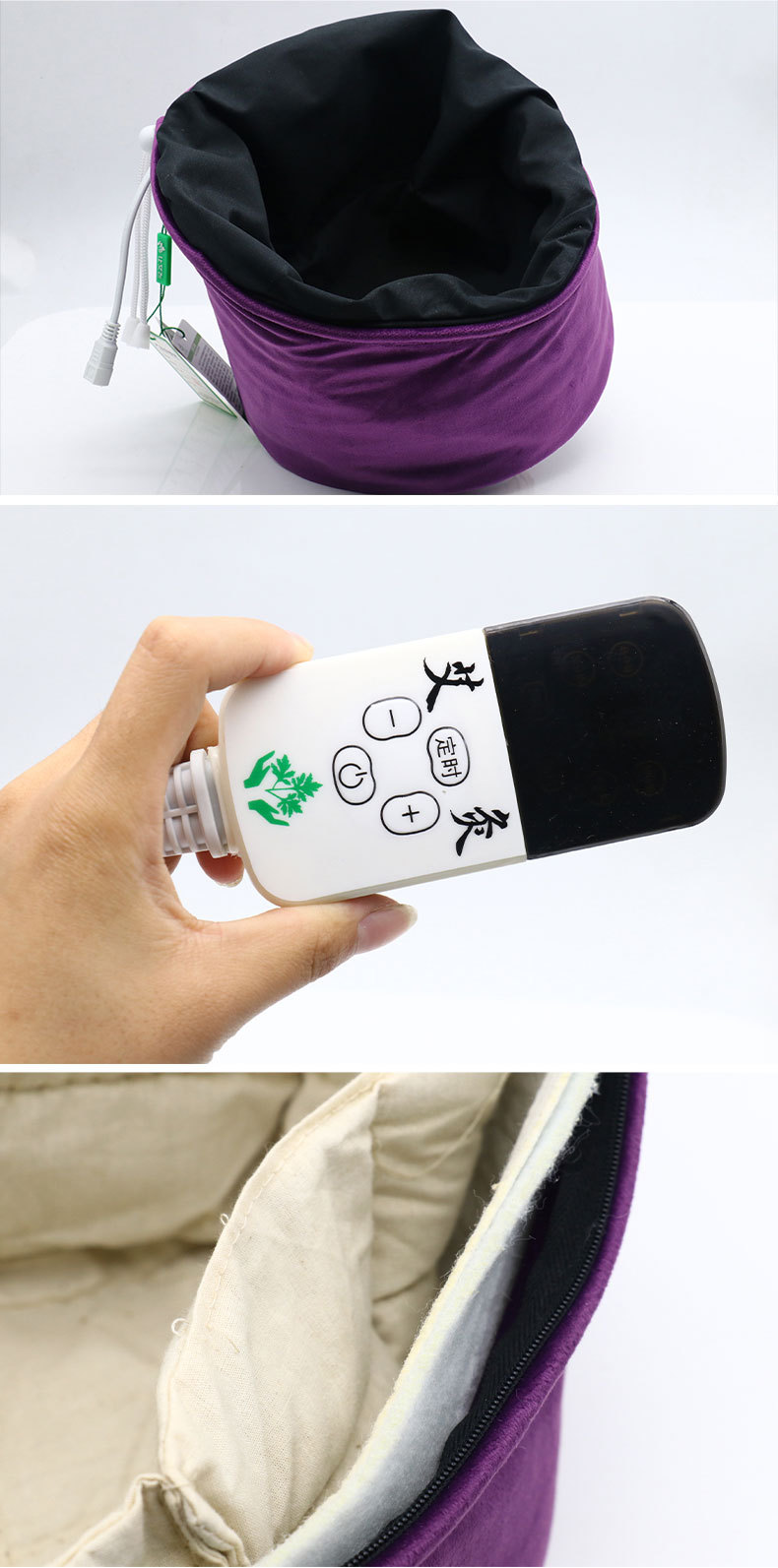 厂家直销按摩头部有助睡眠艾灸帽头部艾灸热敷帽批发艾灸布艺帽