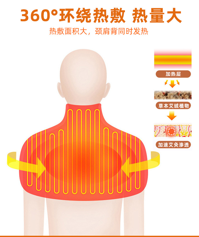 电加热肩颈宝颈肩艾灸宝艾灸护理器具无烟热敷艾绒随身灸布艺批发