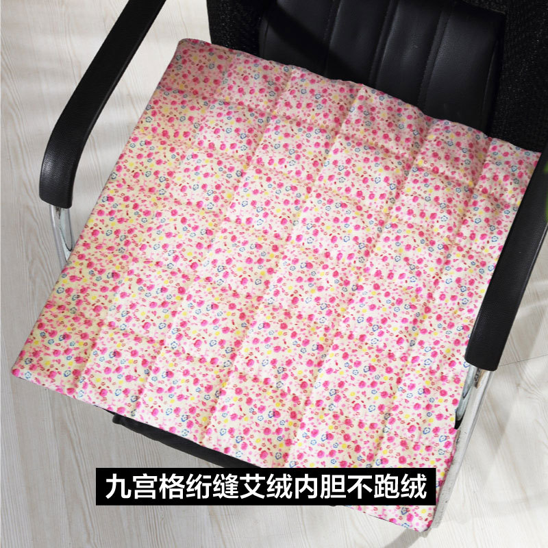 批发电加热艾绒坐垫纯艾绒汽车坐垫4545cm艾绒垫可代工生产