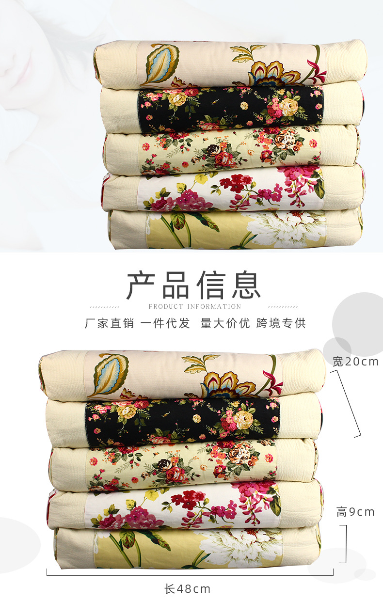 竹纤维艾绒荞麦枕批发艾绒枕芯全棉安睡枕会销礼品枕一件代发微供