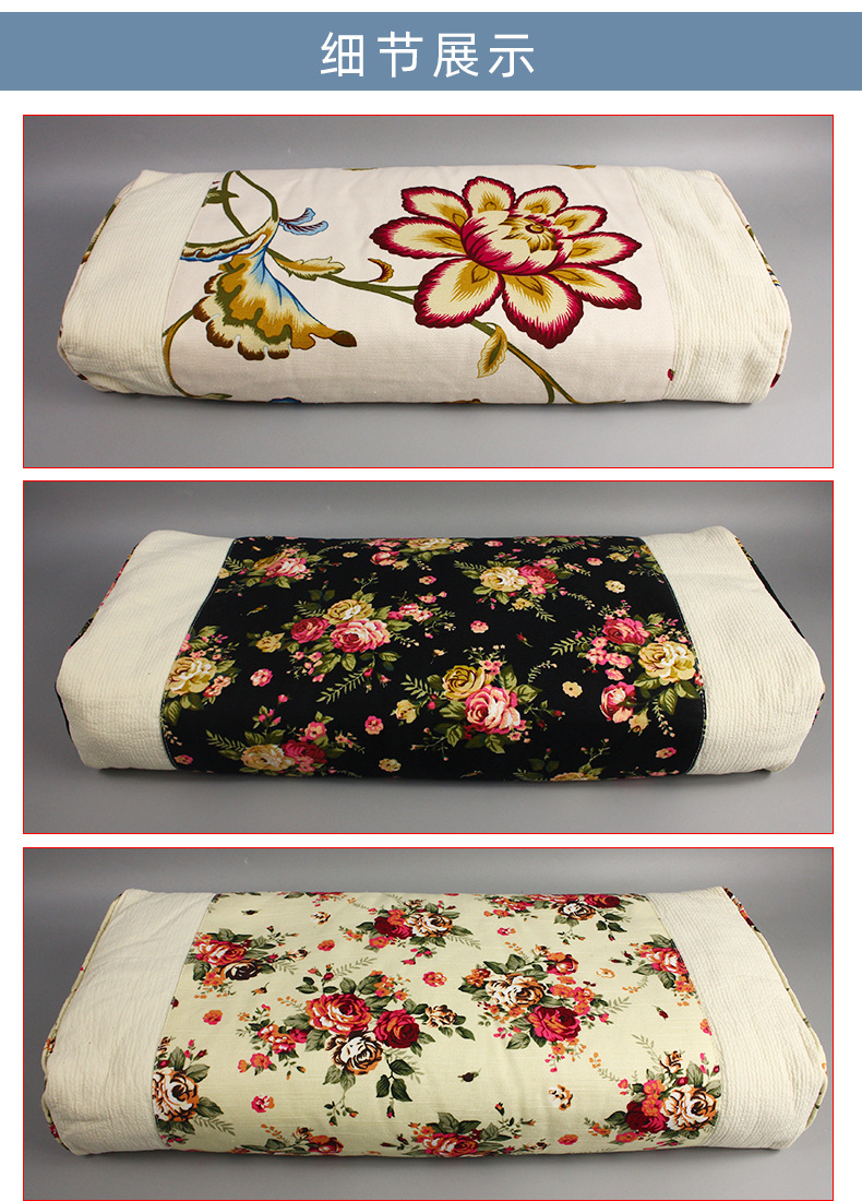 竹纤维艾绒荞麦枕批发艾绒枕芯全棉安睡枕会销礼品枕一件代发微供