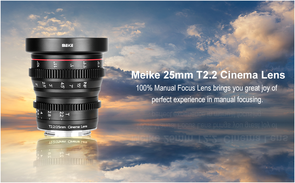 Meike 25mm T2.2 Large Aperture Wide Angle Manual Focus Mini Cinema
