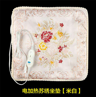 电加热苏绣艾绒坐垫