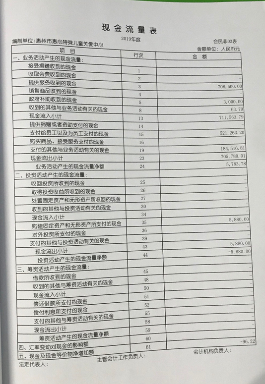 惠州市惠心特殊儿童关爱中心审计报告