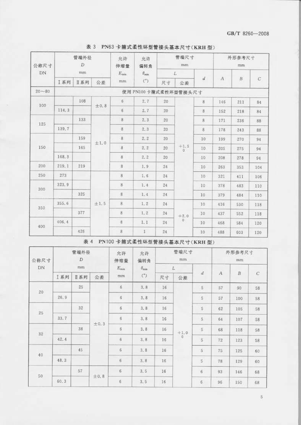 GBT8259-2008卡箍式柔性管接头技术条件