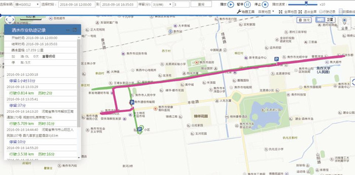 环卫车辆GPS定位洒水水位监控
