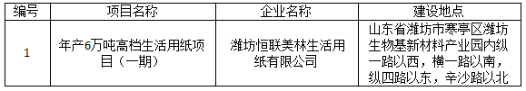 潍坊恒联美林生活用纸有限公司年产6万吨生活用纸项目（一期）  竣工环境保护验收公示