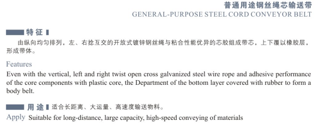 普通用钢丝绳芯输送带