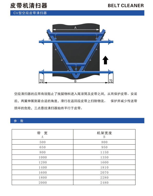 CV型空段皮带清扫器