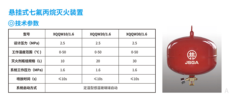 悬挂式七氟丙烷灭火装置15L/20L/30L