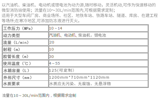 移动式高压细水雾灭火装置