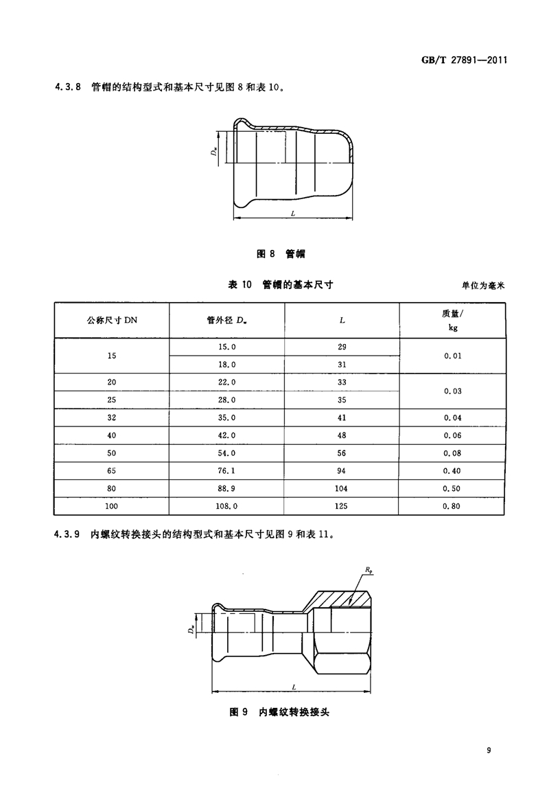 GB T27891-2011《碳钢卡压式管件》