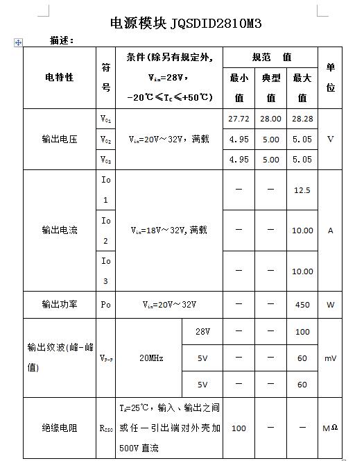 電源模塊JQSDID2810M3