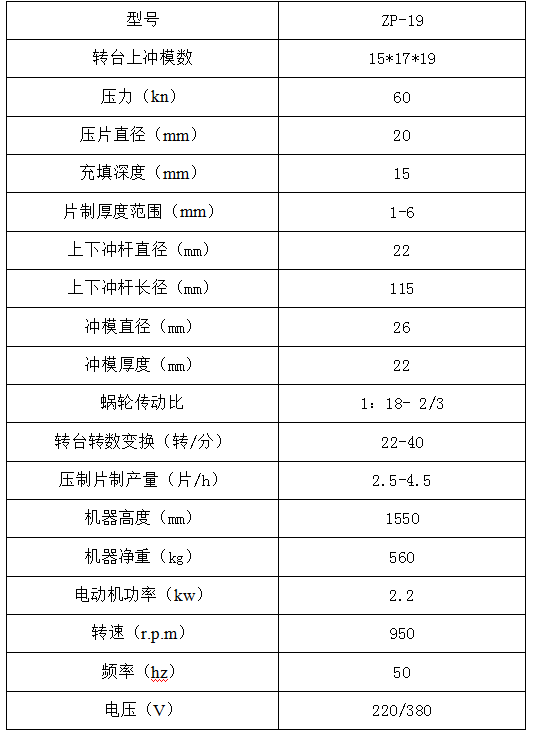 ZP-19系列旋转式压片机