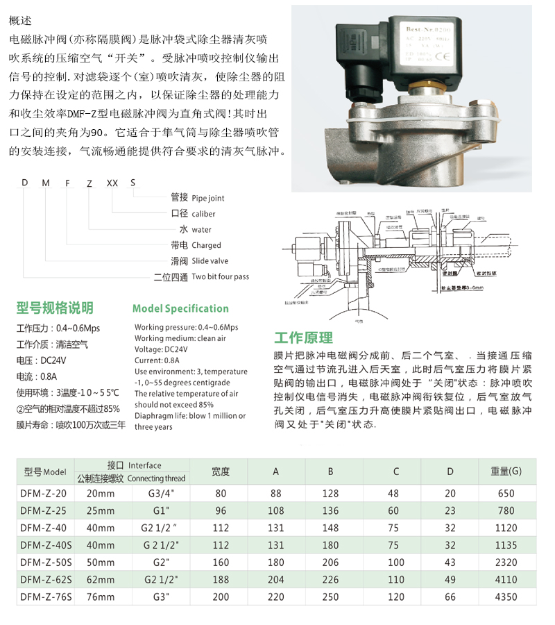 DMF-Z直角式电磁脉冲阀