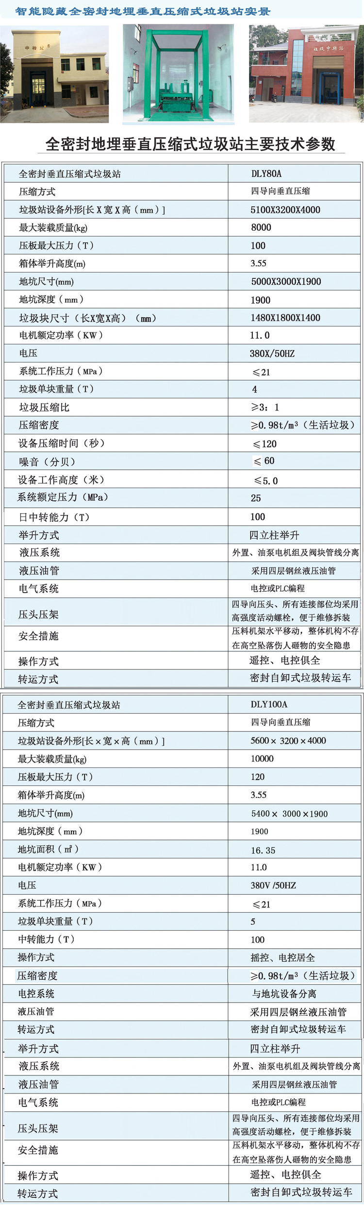 智能隐藏全密封地埋垂直压缩式垃圾站