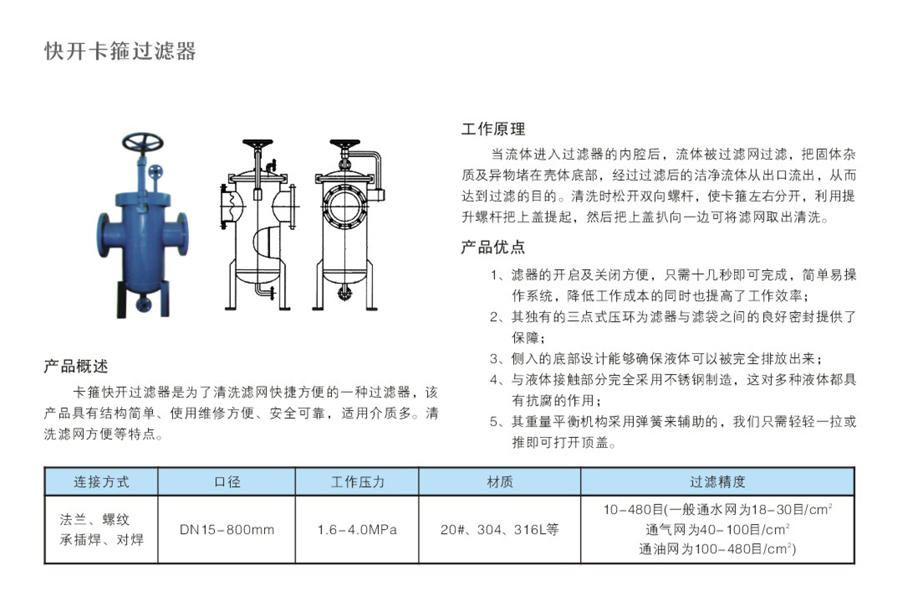 快開卡箍過濾器