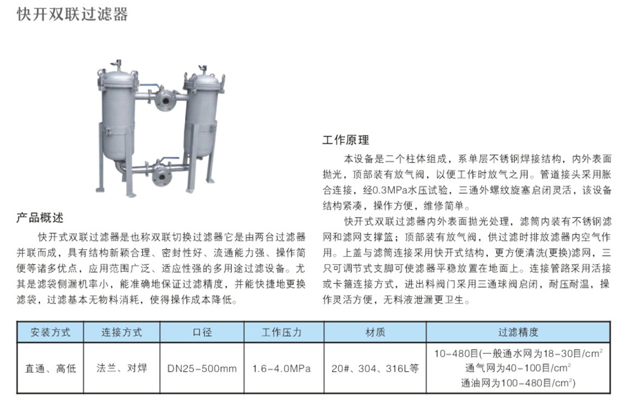 快開雙聯(lián)過濾器