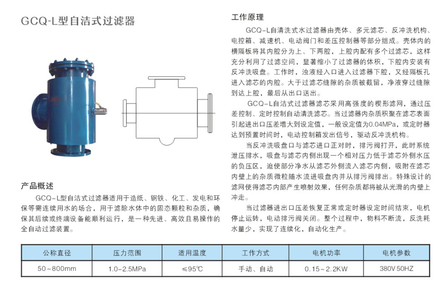 GCQ-L型自潔式過濾器