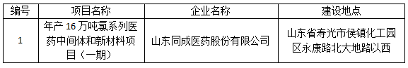 山东同成医药股份有限公司年产16万吨氯系列医药中间体和新材料项目（一期）环境影响评价报批前公示