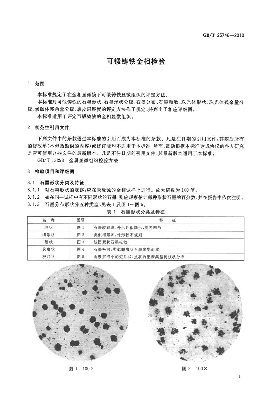 GBT25746-2010可锻铸铁金相检验