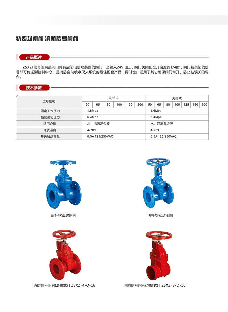 消防信号闸阀(法兰式) I ZSXZF4-Q-16