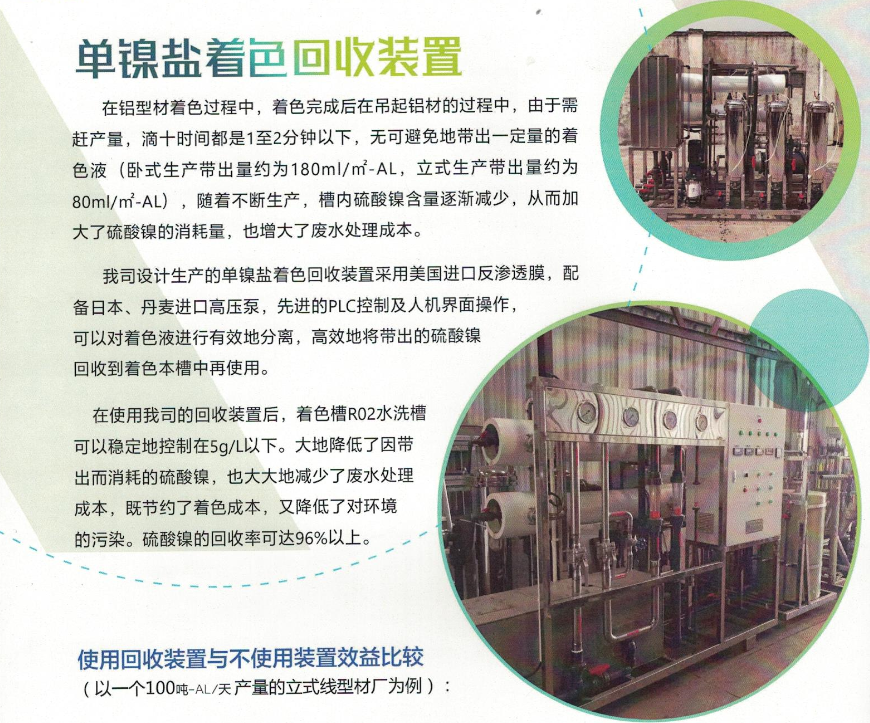 單鎳鹽著色回收裝置