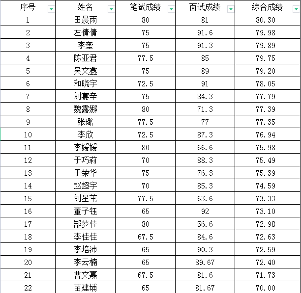 鹤壁市中级人民法院综合成绩公示