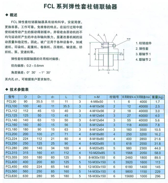 FCL型弹性套柱销联轴器