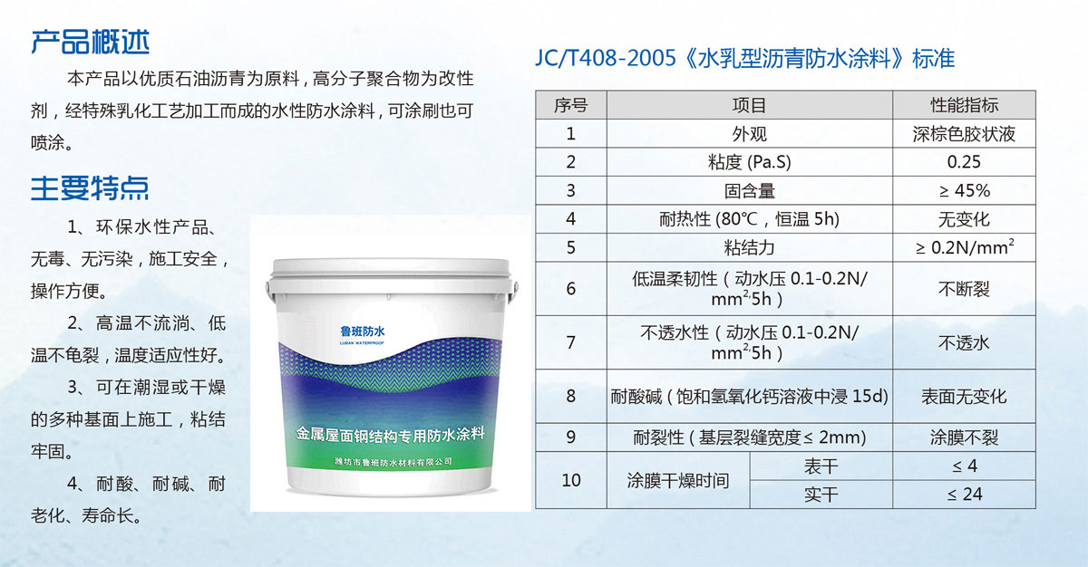 涂刷型噴涂速凝橡膠瀝青防水涂料