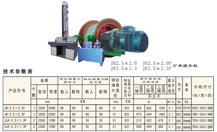 JK2.5&times;2.0/2.3提升机