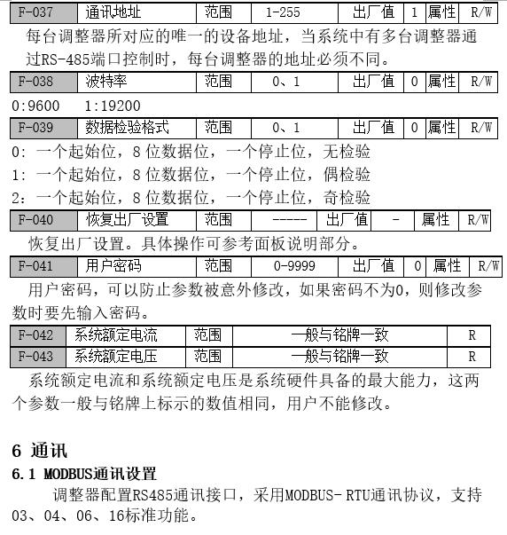 三相交流晶闸管电力调整器（智能型）用户手册