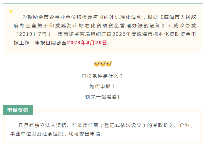 威海市標準化資助資金管理辦法