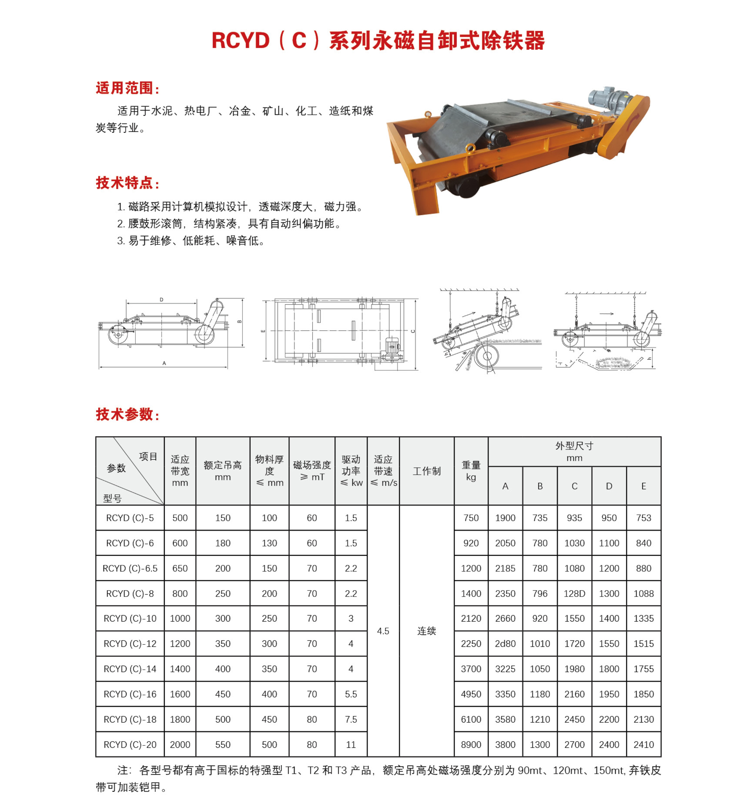 RCYD ( C）系列永磁自卸式除铁器