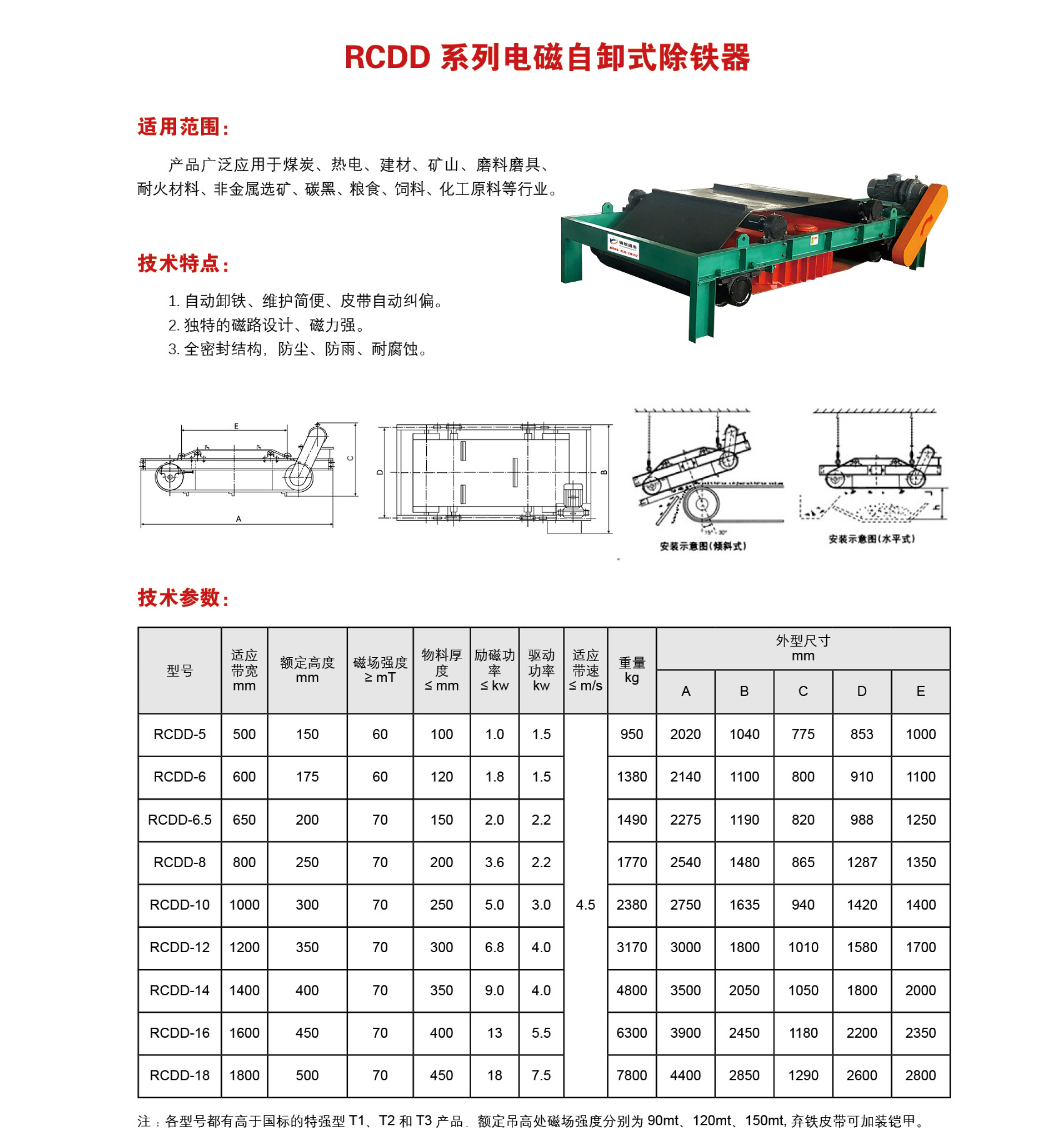 RCDD 系列电磁自卸式除铁器