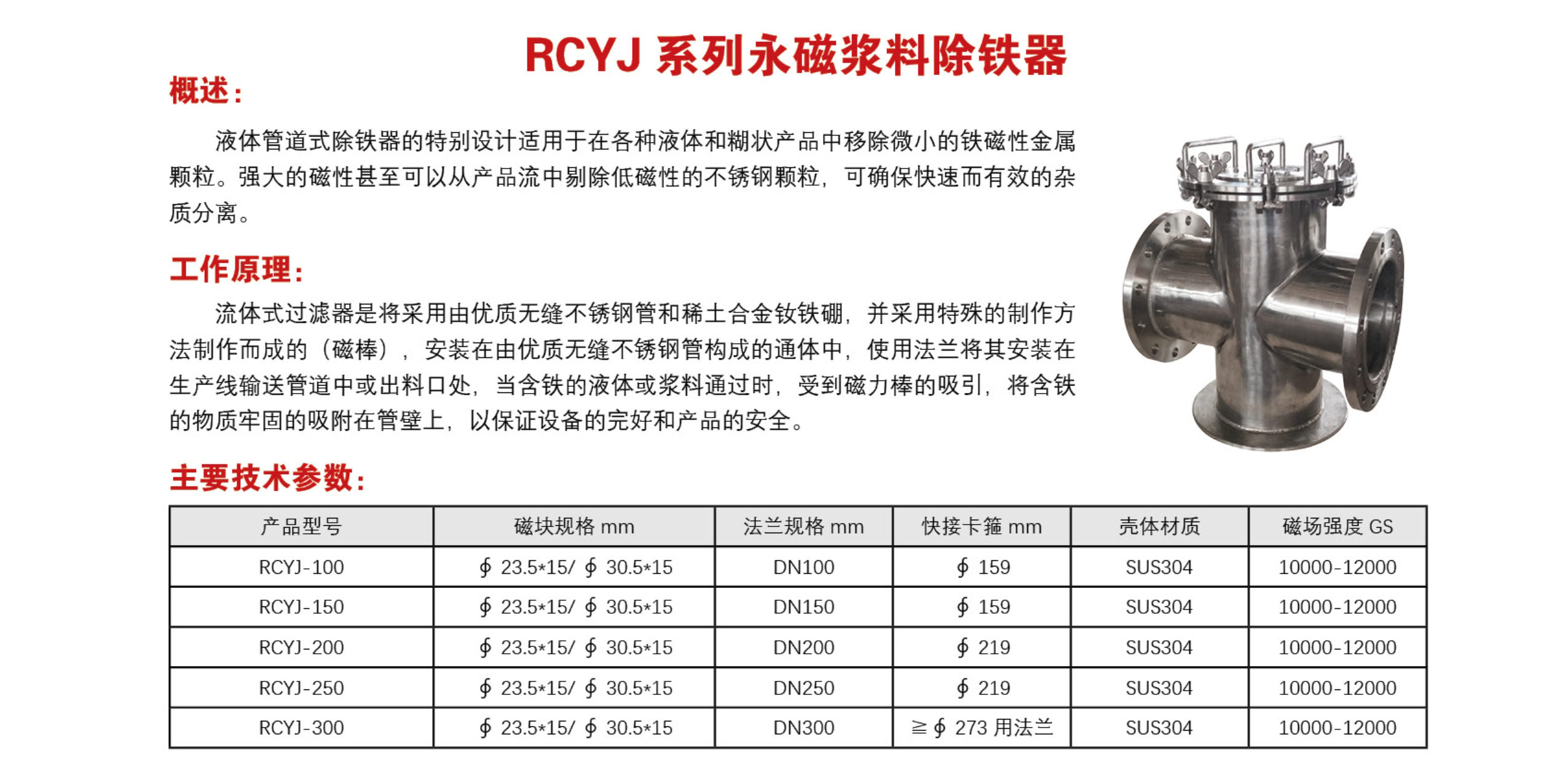 RCYJ 系列永磁浆料除铁器