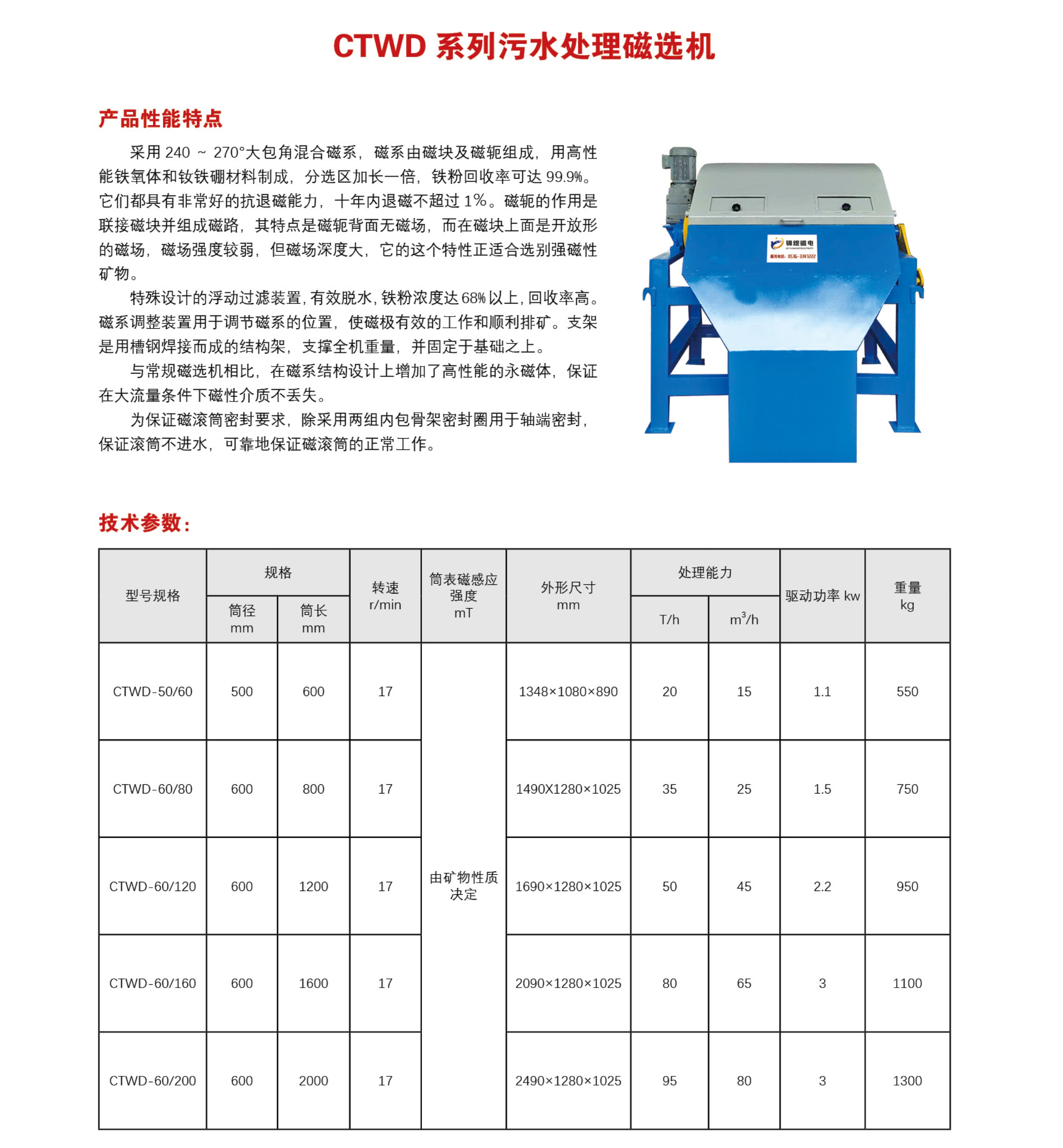 CTWD 系列污水处理磁选机