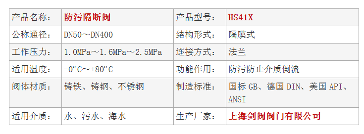 HS41X防污隔断阀