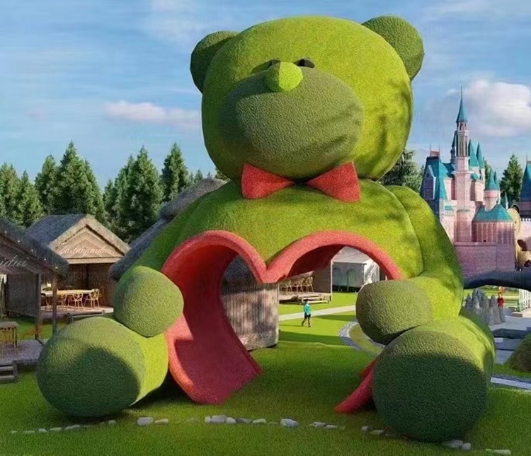 仿真绿雕抱心熊