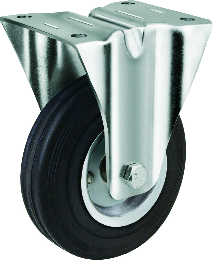 European style industrial iron core black rubber wheels